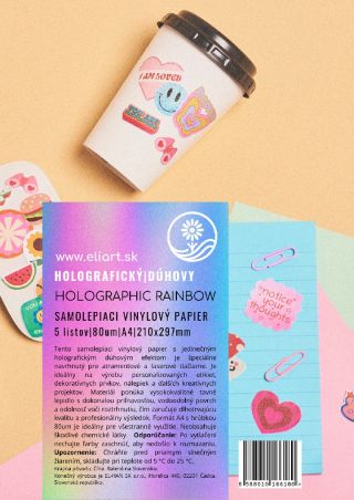 ✨ Objav čaro holografie! Samolepiaci dúhový papier A4 za 3,49 € (pôvodne 4,92 €) je ideálny na štítky, scrapbooking či...